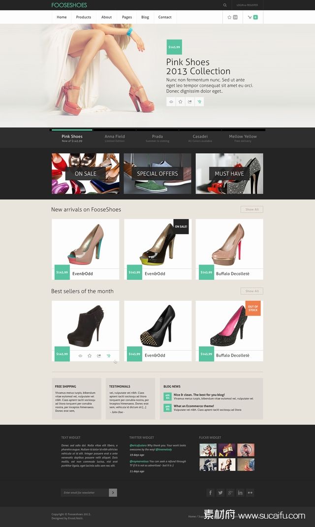 大气女鞋品牌网站模板