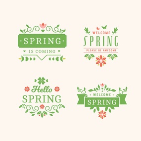 嫩绿色的春天矢量logo标志