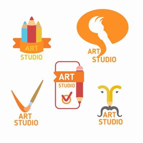 美术艺术画笔图标logo