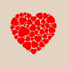 红色的心形组成的大心形