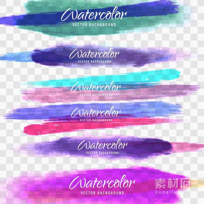 各种颜色的水彩笔刷