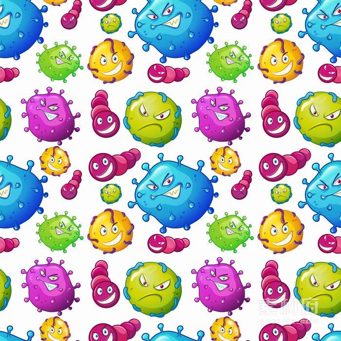 各种细菌病毒的卡通形象