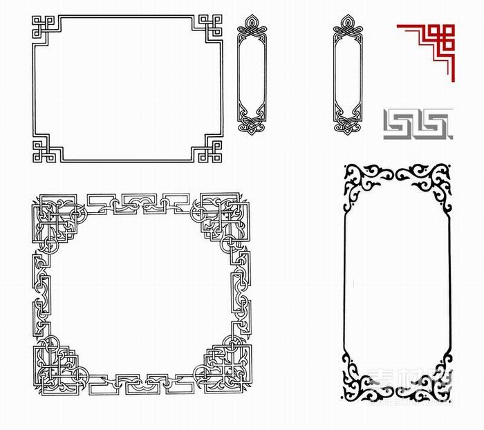 中式传统边框花纹装饰