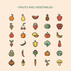 可爱的蔬菜水果图标