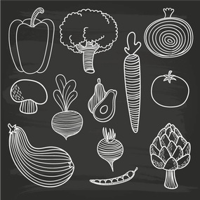 黑板画健康蔬菜