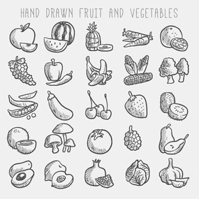 素描水果蔬菜