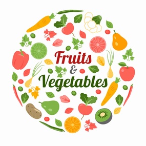 圆形的水果蔬菜图案