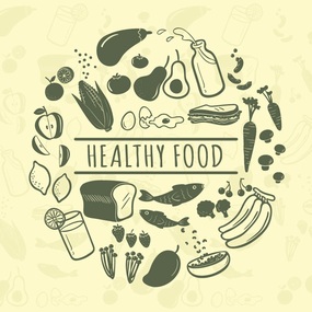 健康餐饮食物插画