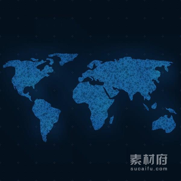 生物学细胞图案构成的世界地图