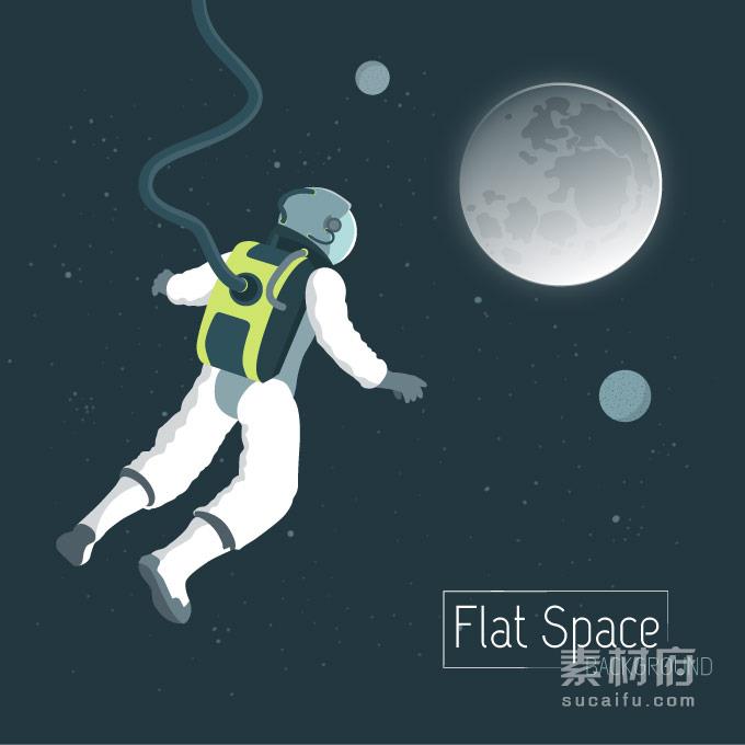 太空中的宇航员和星球