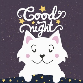 卡通可爱儿童动物小狗晚安抱枕图案设计矢量图