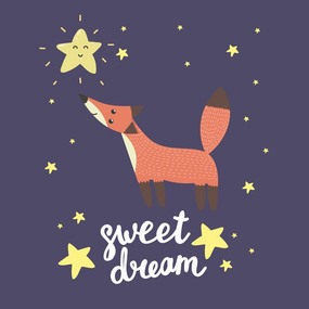 卡通可爱儿童动物小狗晚安抱枕图案设计矢