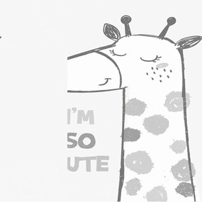 可爱手绘卡通长颈鹿动物装饰画