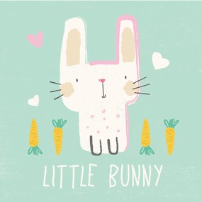 可爱手绘卡通小兔子动物装饰画