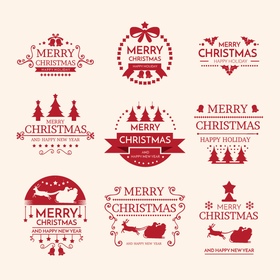 圣诞节标题logo英文文字排版