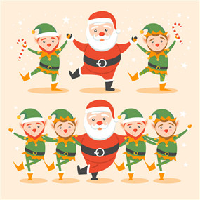 圣诞老人和士兵一起跳舞