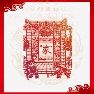传统剪纸艺术春节素材