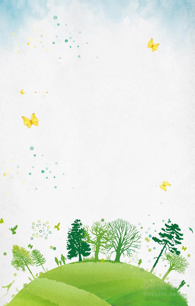 绿色地球和树木的环保海报背景