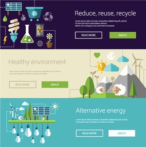 可回收材料和替代能源构建健康的环境banner