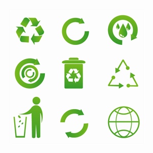 各种绿色环保回收的标志图标