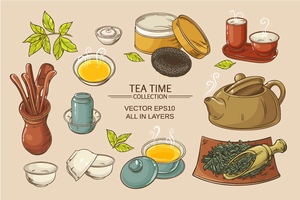 传统茶文化插画