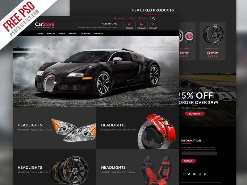 酷黑汽车网站设计模板