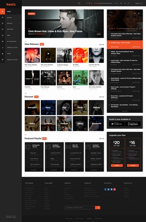 酷黑beatz音乐类网页模板