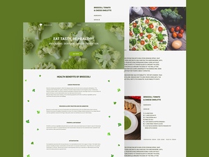 綠色健康美食類網頁設計模板