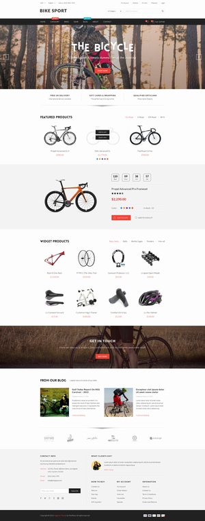 高端专业自行车产品网页设计模板