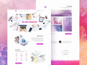 紫色系公司网页模板设计
