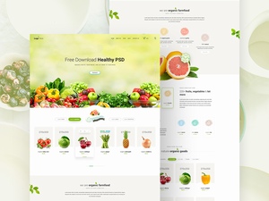 健康飲食蔬果網頁模板設計