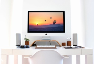 iMac一体机苹果台式电脑场景正面样机模板