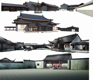 中式古典建筑PSD分层文件
