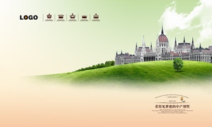 欧式城堡建筑图片地产海报素材