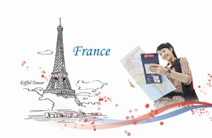 旅游海报法国诶菲尔铁塔