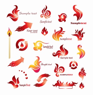 各种火苗火焰矢量图形标志设计