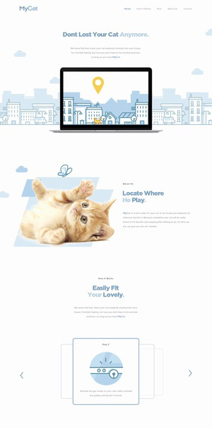 MyCat - 宠物猫网站首页设计PSD