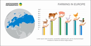 欧洲不同家禽肉类消费的比重信息图表