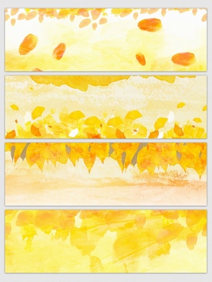 黄色水彩抽象涂抹banner背景