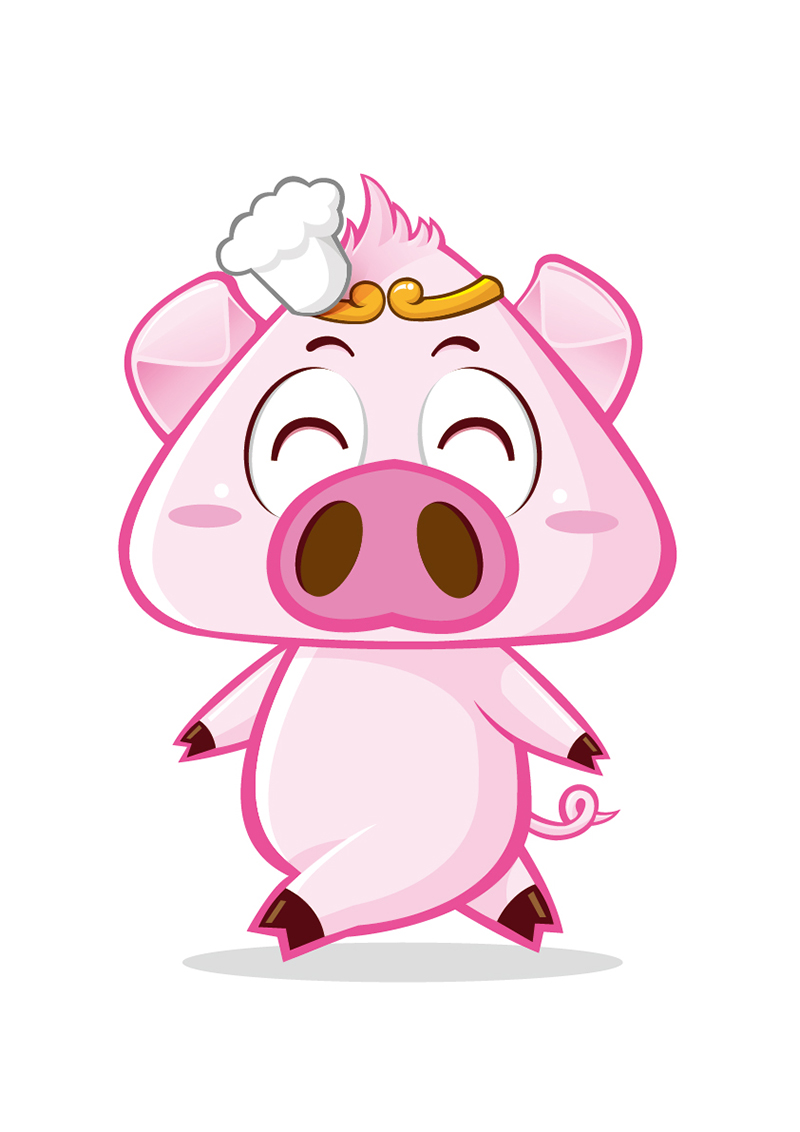 粉色猪小厨卡通形象