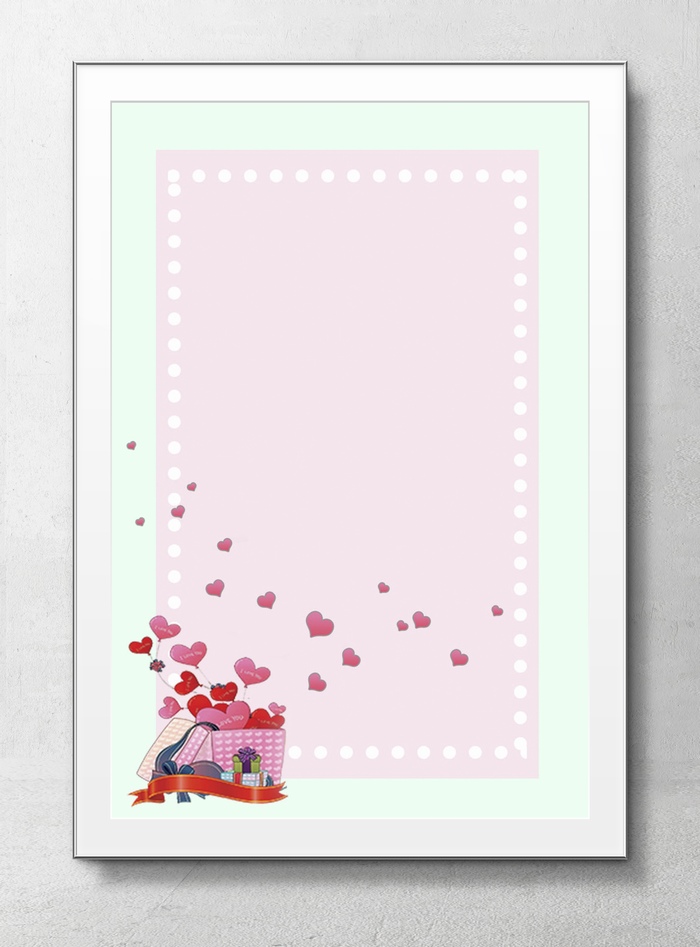 粉色爱心情人节海报背景