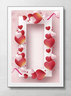 爱心与粉色的情人节海报背景