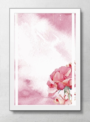 水彩手绘粉色情人节海报背景