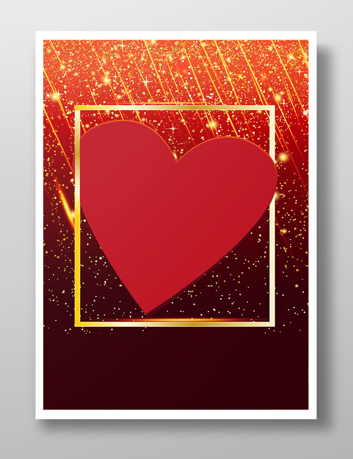 红色的爱心情人节海报背景