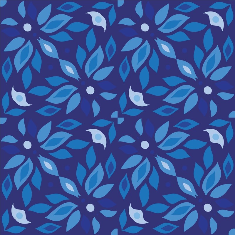 蓝色的树叶花瓣底纹背景图案