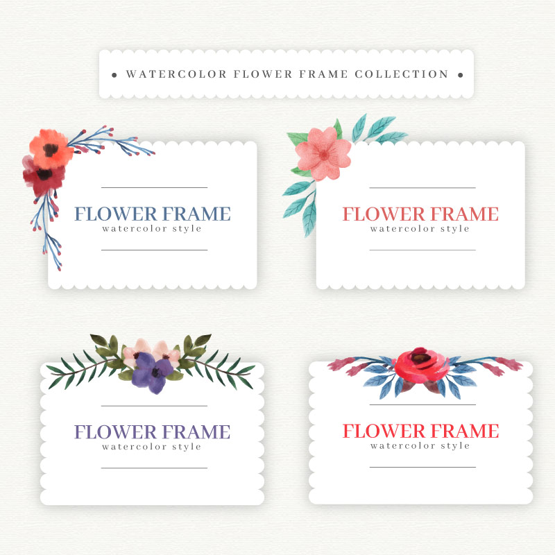 淡雅花卉标签卡片设计