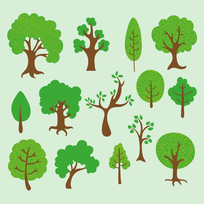 各种形状品种的树