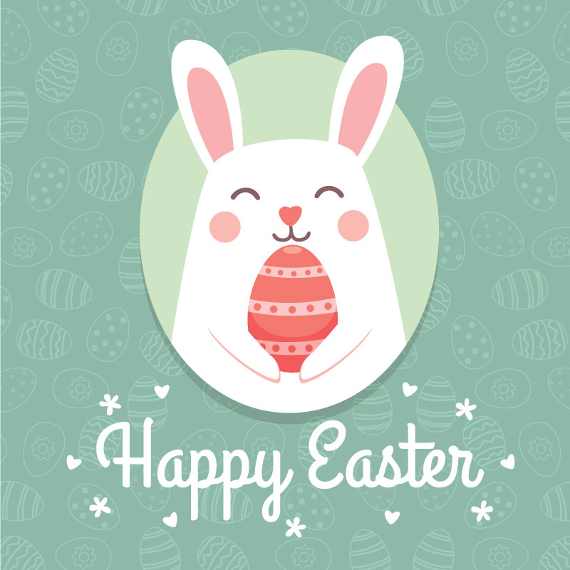 开心快乐的复活节兔子