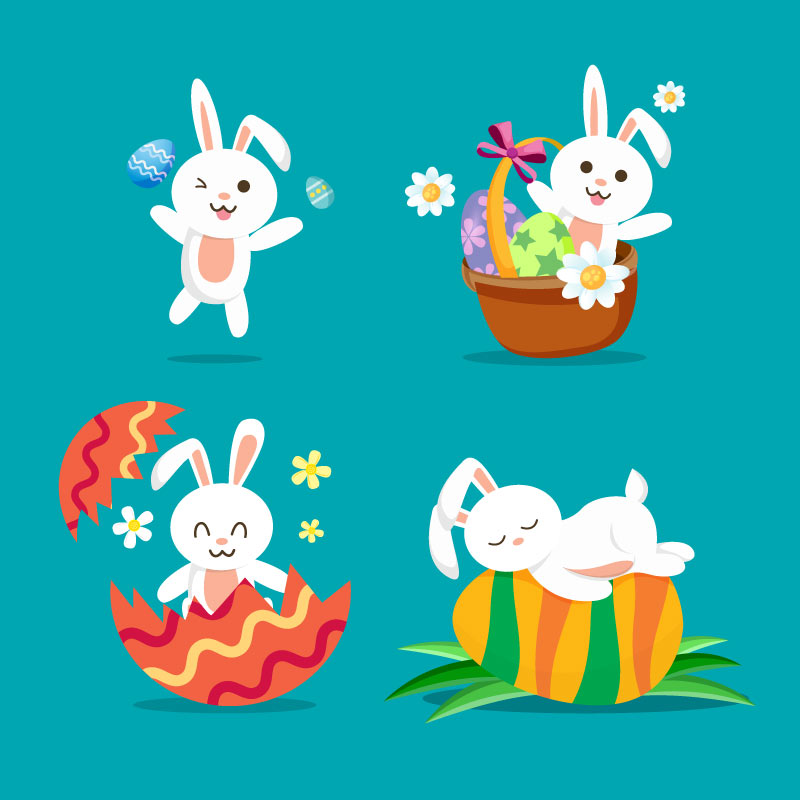 复活节开心快乐的小白兔