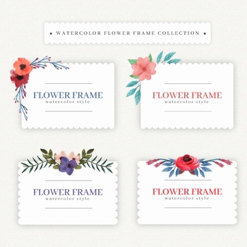 淡雅花卉标签卡片设计